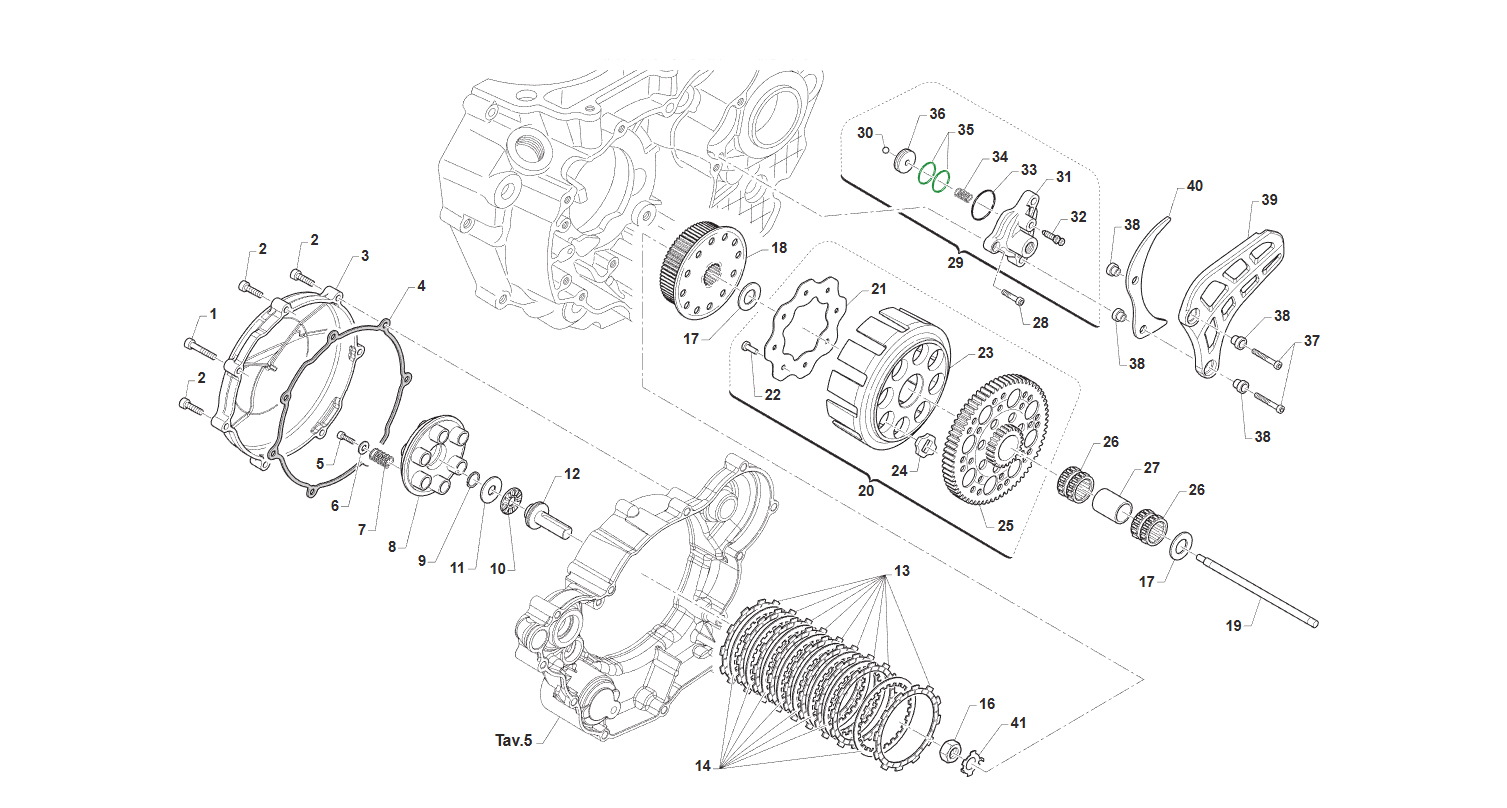 4T 450 FI SMX 2011/2012 - MOTOR - EMBRAGUE